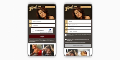 Mobile Ansicht der Dating-Website ReifeFrauen