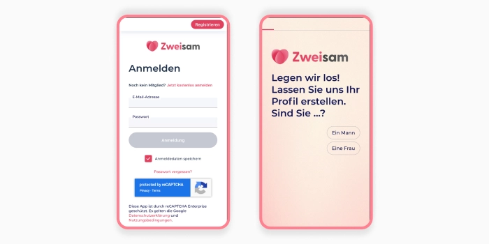 Die zweisam Dating-App auf einem Handy.