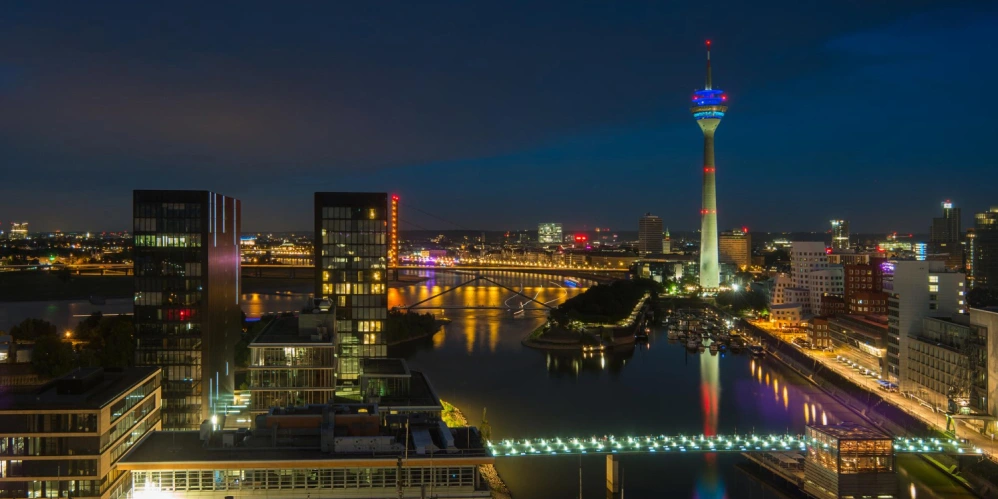 Die Skyline von Düsseldorf.