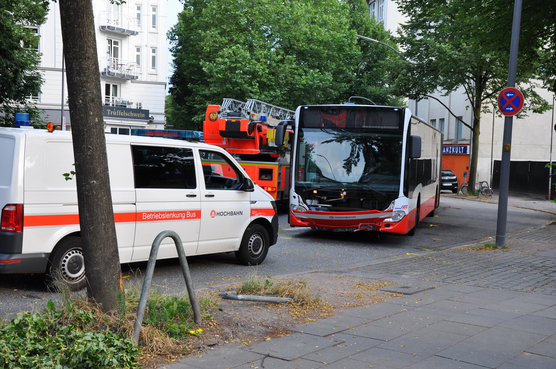 Hamburg: HVV bus drives against tree